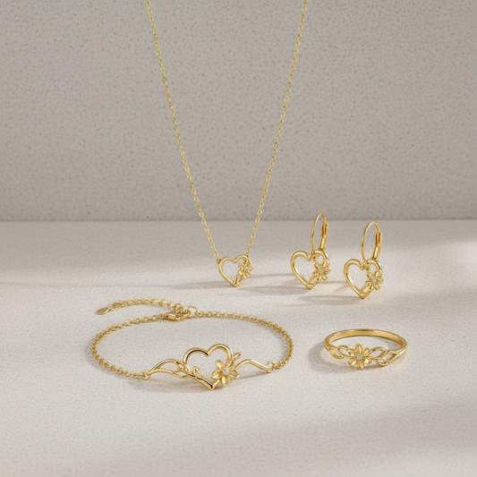 Goldenes Schmuckset aus Edelstahl