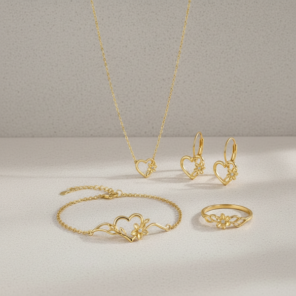 Goldenes Schmuckset aus Edelstahl